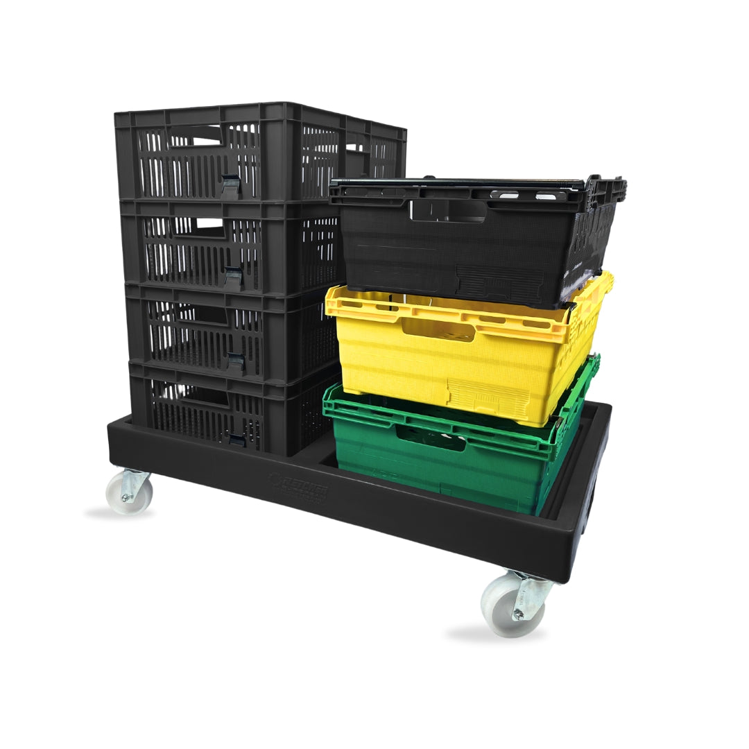 Recycled Plastic Double Dolly for Euro Stack or Nest Containers