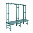 Single-Sided Plastic Changing Room Bench with Hooks - 1500mm