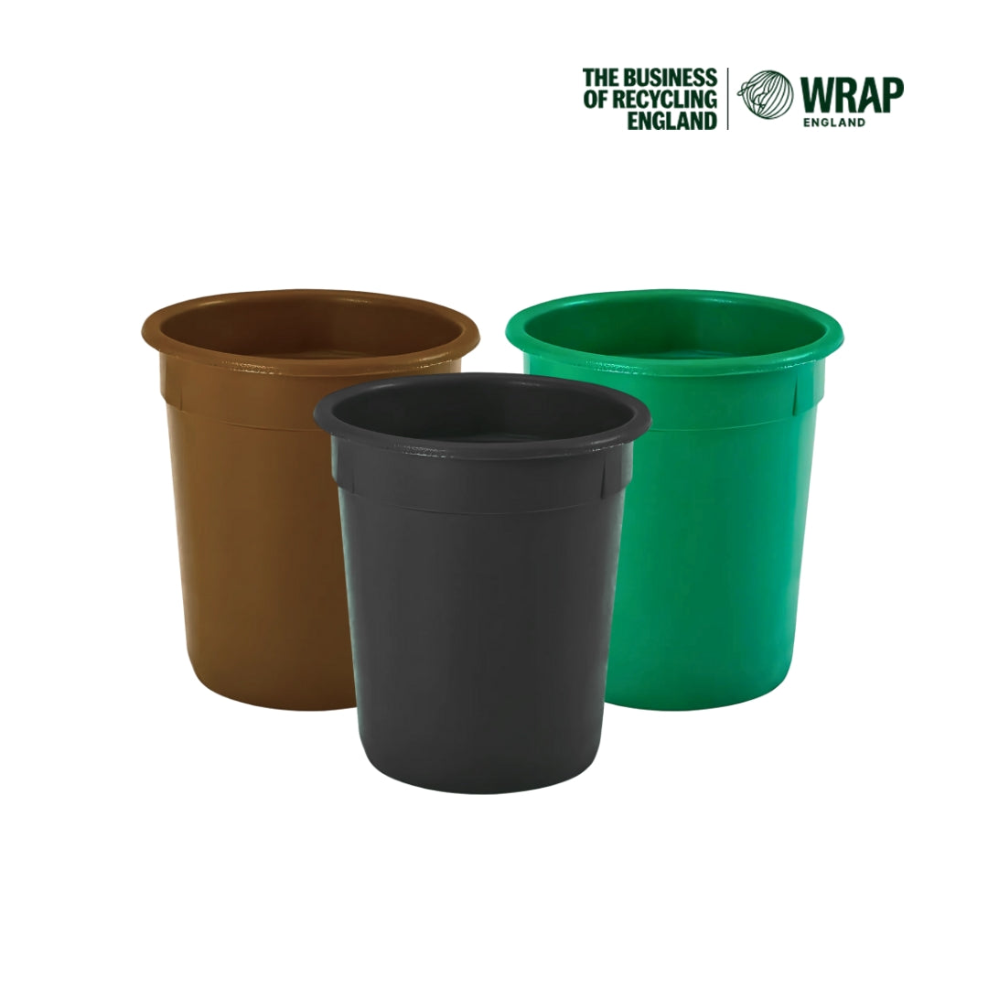 3-Bin Workplace Recycling Set – 68 Litre