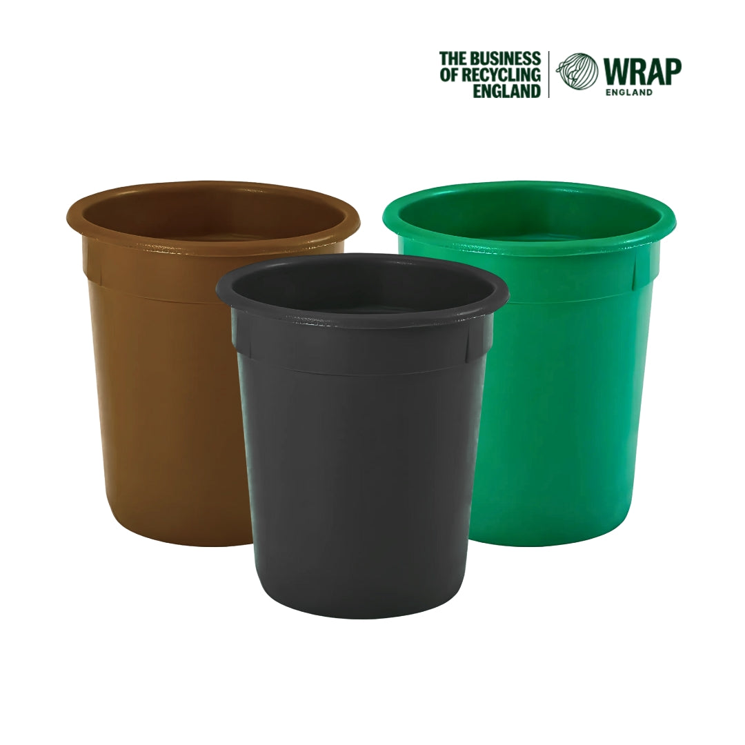3-Bin Workplace Recycling Set – 90 Litre