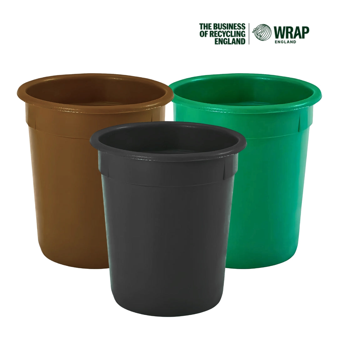3-Bin Workplace Recycling Set – 114 Litre