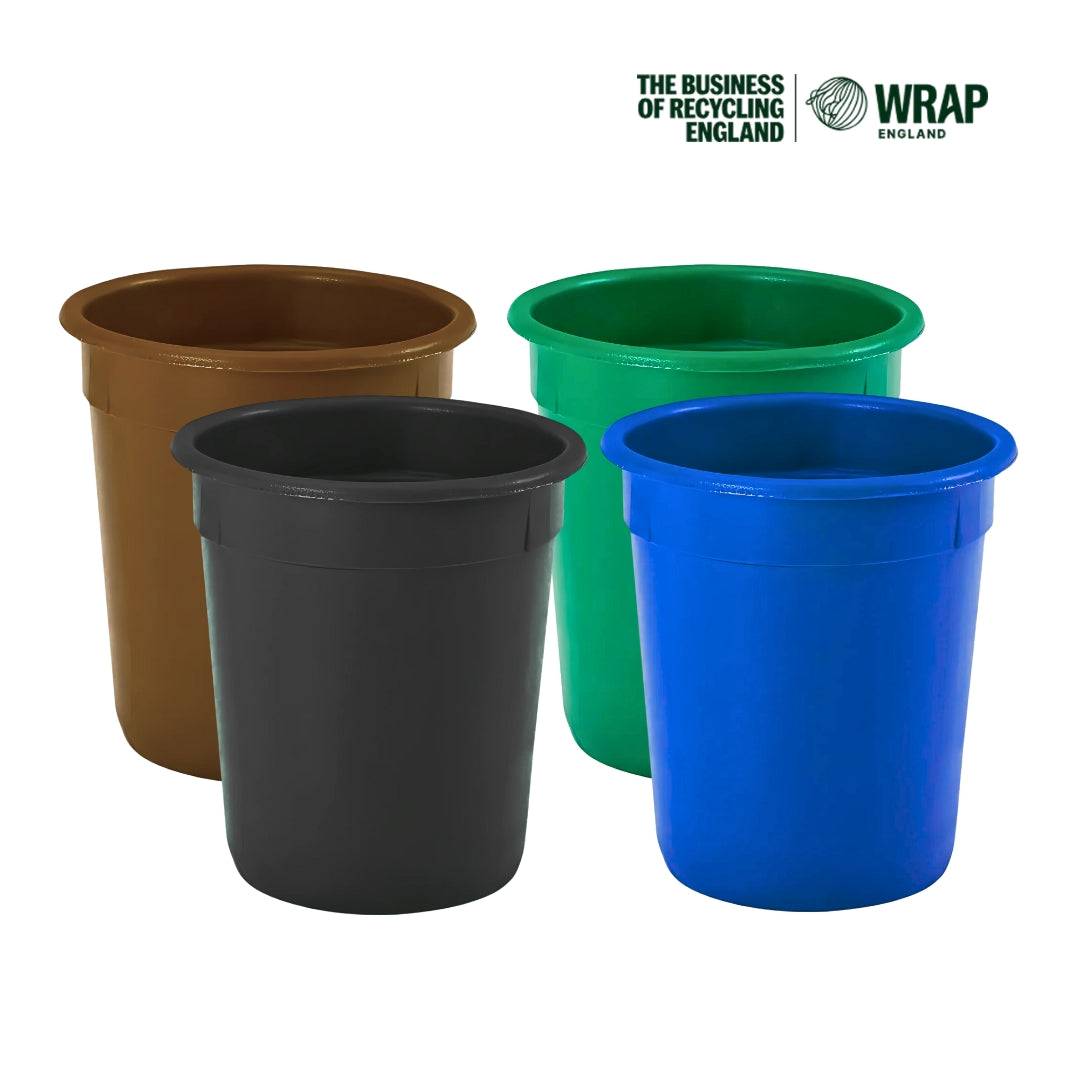4-Bin Workplace Recycling Set – 90 Litre