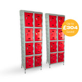 16 Door Plastic Staff Locker Set – Supertuff Small Lockers