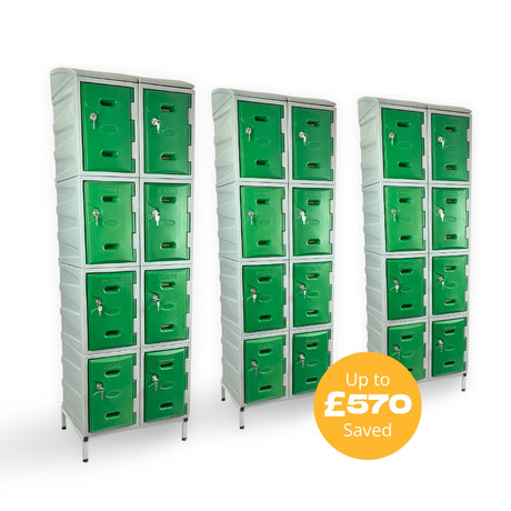 24 Door Plastic Staff Locker Set – Supertuff Small Lockers