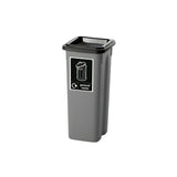 Slimline Plastic Recycling Bin with Colour-Coded Lid