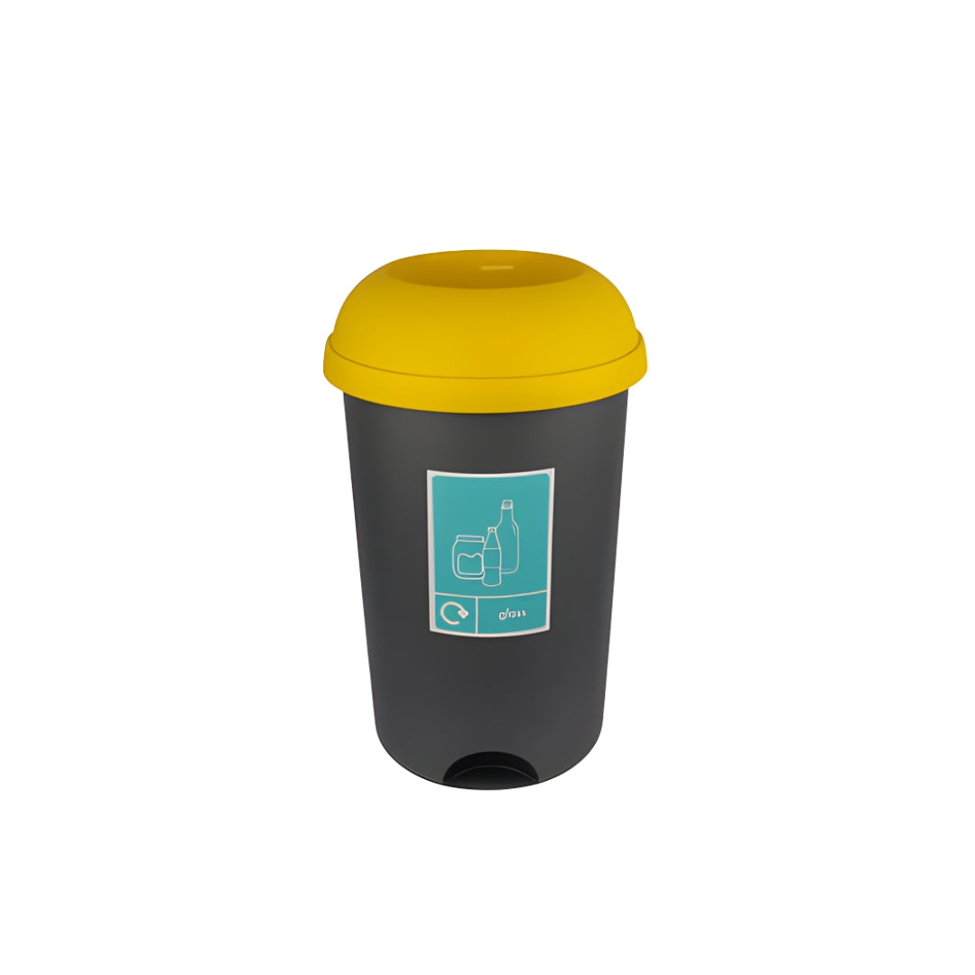 50L Open-Top Recycling & Waste Bin with Colour-Coded Lid