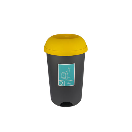 50L Open-Top Recycling & Waste Bin with Colour-Coded Lid