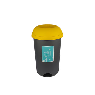 50L Open-Top Recycling & Waste Bin with Colour-Coded Lid