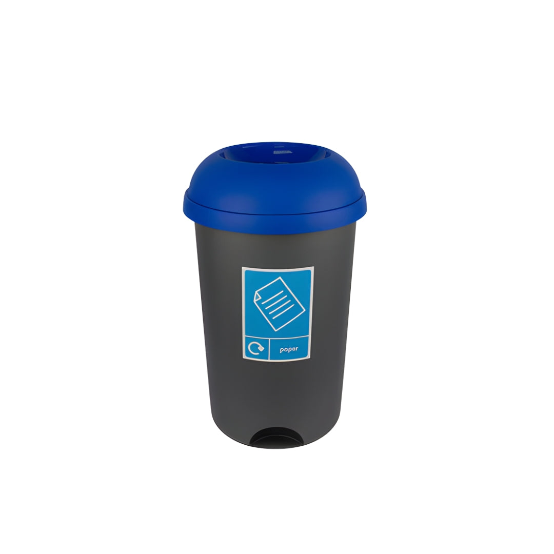 50L Open-Top Recycling & Waste Bin with Colour-Coded Lid