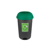 50L Open-Top Recycling & Waste Bin with Colour-Coded Lid