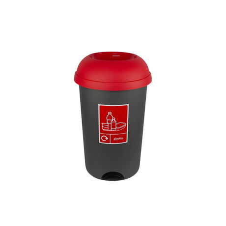 50L Open-Top Recycling & Waste Bin with Colour-Coded Lid