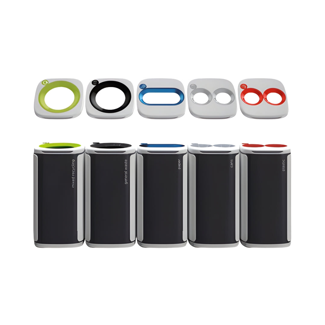 60L Premium Indoor Recycling Bin with Colour-Coded Lid