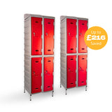 8 Door Plastic Staff Locker Set – Supertuff Large Lockers