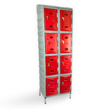 8 Door Plastic Staff Locker Set – Supertuff Small Lockers