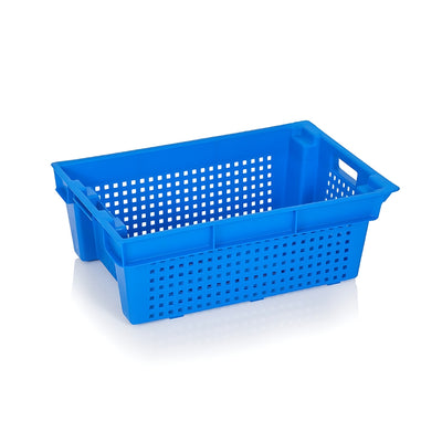 30L Ventilated Plastic Storage Box – Stackable & Nestable with Handles